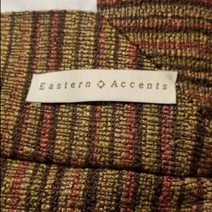 NWT EASTERN ACCENTS luxury bed skirt Queen Quentin olive striped tailored